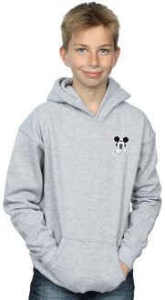 Disney Jongens Mickey Mouse Dont Speak Breast Print Hoodie (Sportgrijs) - maat 7-8J / 122-128cm Lichtgrijs