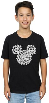 Disney Jongens Mickey Mouse Hoofd van Handen T-Shirt (Zwart) - 5-6J / 110-116cm