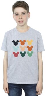 Disney Jongens Mickey Mouse Hoofden Vierkant T-shirt (Sportgrijs) - maat 12-13J / 152-158cm Lichtgrijs