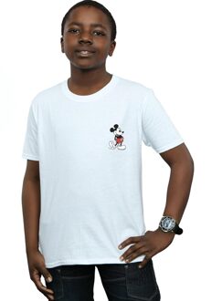 Disney Jongens Mickey Mouse Kickin Retro Borst T-shirt (Wit) - maat