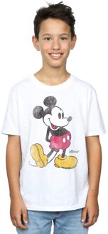 Disney Jongens Mickey Mouse Klassiek Kick T-shirt (Wit) - 5-6J / 110-116cm