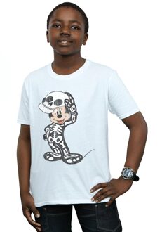 Disney Jongens Mickey Mouse Skeleton T-shirt (Wit) - 5-6J / 110-116cm