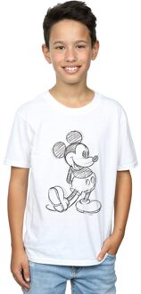 Disney Jongens Mickey Mouse Sketch Kick T-Shirt (Wit) - 5-6J / 110-116cm