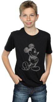 Disney Jongens Mickey Mouse Sketch Kick T-Shirt (Zwart) - 12-13J / 152-158cm