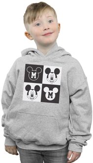 Disney Jongens Mickey Mouse Smiling Squares Hoodie (Sportgrijs) - maat 9-11J / 128cm-146cm Lichtgrijs