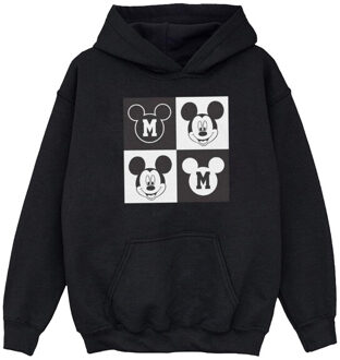Disney jongens mickey mouse smiling squares hoodie Zwart - 140/146