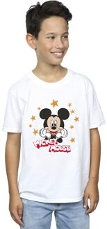 Disney Jongens Mickey Mouse Sterren T-Shirt (Wit) - 3-4J / 98-104cm