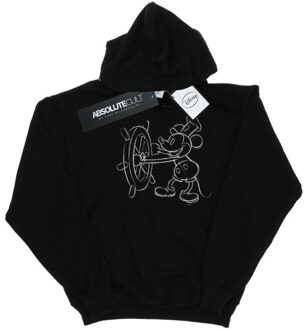 Disney jongens mickey mouse stoomboot sketch hoodie Zwart - 152/158