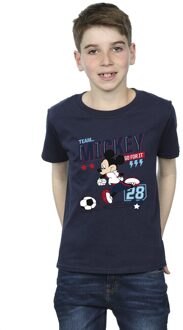 Disney Jongens Mickey Mouse Team Mickey Voetbal T-shirt (Marineblauw) - maat 5-6J / 110-116cm Navy