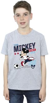 Disney Jongens Mickey Mouse Team Mickey Voetbal T-shirt (Sportgrijs) Lichtgrijs