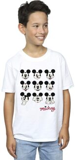 Disney Jongens Mickey Mouse Veel gezichten T-Shirt (Wit) - 5-6J / 110-116cm
