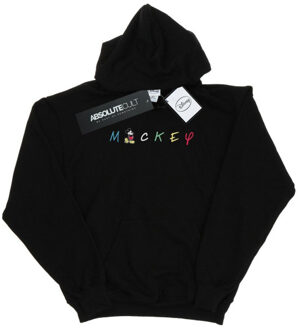 Disney jongens mickey mouse wording logo hoodie Zwart - 140/146
