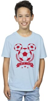Disney Jongens Mickey Voetbalhoofd T-Shirt (Babyblauw) - maat 9-11J / 128cm-146cm Lichtblauw