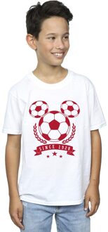 Disney Jongens Mickey Voetbalhoofd T-Shirt (Wit)