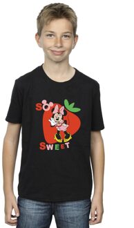 Disney Jongens Minnie Mouse Zo Lief Aardbei T-shirt (Zwart) - maat 9-11J / 128cm-146cm
