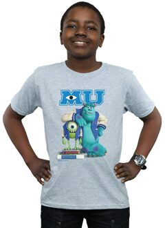 Disney Jongens Monsters University Poster T-Shirt (Sportgrijs) - maat 9-11J / 128cm-146cm Lichtgrijs