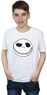 Disney Jongens Nightmare Before Christmas Jack´s Groot Gezicht T-Shirt (Wit)