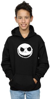 Disney Jongens Nightmare Before Christmas Jack Skellington Gezicht Hoodie (Zwart) - maat 7-8J / 122-128cm