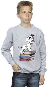 Disney Jongens Sweatshirt met 101 Dalmatiërs Boeken (Sportgrijs) - maat 12-13J / 152-158cm Lichtgrijs
