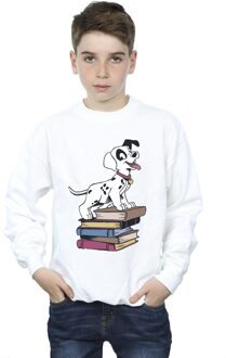 Disney Jongens Sweatshirt met 101 Dalmatiërs Boeken (Wit) - 9-11J / 128cm-146cm