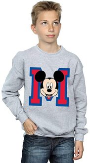 Disney Jongens Sweatshirt met Mickey Mouse-gezicht (Sportgrijs) - maat 12-13J / 152-158cm Lichtgrijs