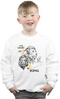 Disney Jongens The Lion King Movie It´s Good To Be King Sweatshirt (Wit) - 5-6J / 110-116cm