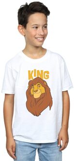 Disney Jongens The Lion King Mufasa Koning T-Shirt (Wit) - maat 9-11J / 128cm-146cm