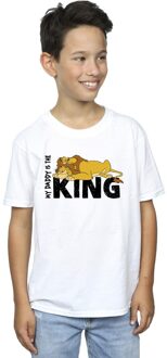 Disney Jongens The Lion King Papa is Koning T-Shirt (Wit) - maat 7-8J / 122-128cm