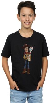 Disney Jongens Toy Story 4 Woody en Forky T-Shirt (Zwart)