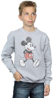 Disney Jongens Wandelend Mickey Mouse Katoenen Sweatshirt (Sportgrijs) - maat 5-6J / 110-116cm Lichtgrijs