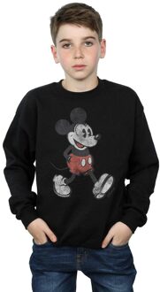 Disney Jongens Wandelend Mickey Mouse Katoenen Sweatshirt (Zwart) - maat