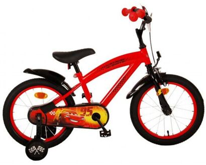 Disney Jongensfiets Cars 16 Inch 28 cm Jongens Terugtraprem Rood/Zwart