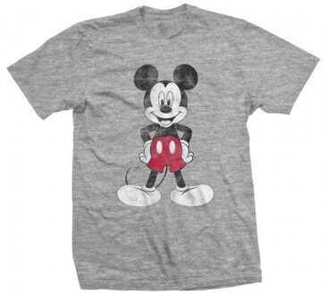 Disney Katoenen T-shirt voor volwassenen Mickey Mouse Pose (Grijs) - maat 2XL