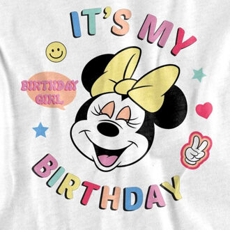 Disney Kinderen/kinderen het is mijn verjaardag minnie mouse t-shirt - maat 104 Wit