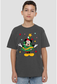 Disney Kinderen/kinderen mickey mouse kerstboom t-shirt Grijs - 128