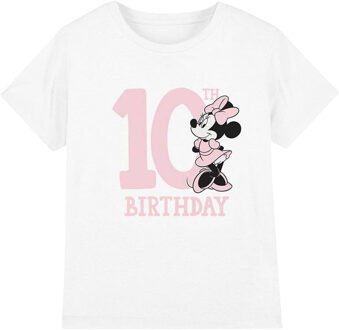 Disney Kinderen/Kinderen Minnie Mouse 10e Verjaardag T-Shirt (Wit)