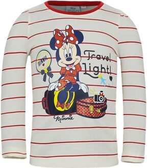 Disney Kindershirt Minnie Mouse wit met rode strepen