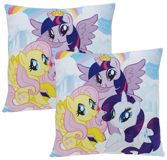 Disney Kussentje My Little Pony thema - 2x - 35 x 35 cm - sierkussen - bankkussen - kussens