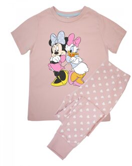 Disney Lange pyjamaset met korte mouwen voor meisjes Daisy Duck Hearts (Baby Roze) - 3-4J / 98-104cm