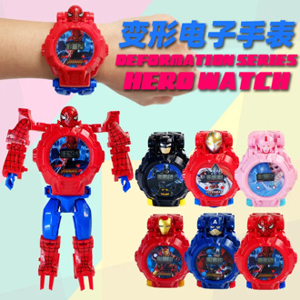Disney League of Legends Children Kids Toy Watch Deformation Spider-Man Captain America Electronic Cartoon Boys Girls kid watch