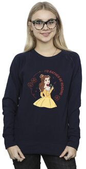 Disney Li-cense Disney dames beauty and the beast i´d rather be reading sweatshirt Navy