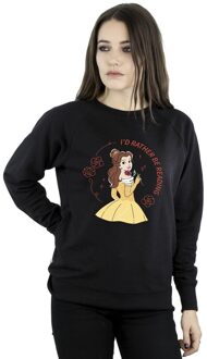Disney Li-cense Disney dames beauty and the beast i´d rather be reading sweatshirt Zwart