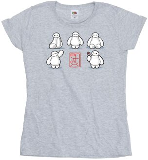 Disney Li-cense Disney dames big hero 6 baymax veel poses katoenen t-shirt Lichtgrijs