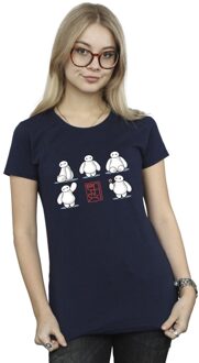 Disney Li-cense Disney dames big hero 6 baymax veel poses katoenen t-shirt Navy