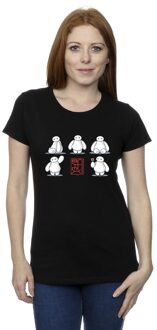 Disney Li-cense Disney dames big hero 6 baymax veel poses katoenen t-shirt Zwart
