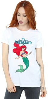 Disney Li-cense Disney dames de kleine zeemeerminlijn ariel katoenen vriendje t-shirt Wit
