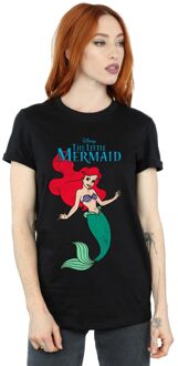 Disney Li-cense Disney dames de kleine zeemeerminlijn ariel katoenen vriendje t-shirt Zwart