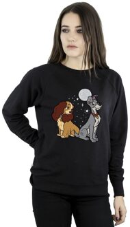 Disney Li-cense Disney dames lady and the tramp maan sweatshirt Zwart