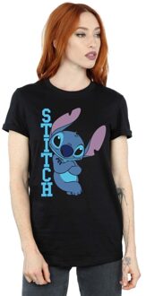 Disney Li-cense Disney dames lilo and stitch posing katoenen vriendje t-shirt Zwart