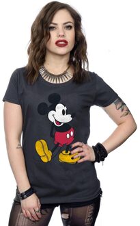 Disney Li-cense Disney dames mickey mouse klassiek kick katoenen t-shirt Donkergrijs